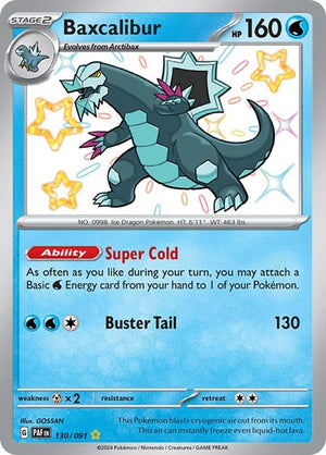 Pokemon TCG - SV: Paldean Fates - Baxcalibur - 130/091 - Holofoil