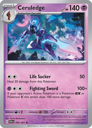 Pokemon TCG - SV: Paldean Fates - Ceruledge - 040/091 - Reverse Holofoil