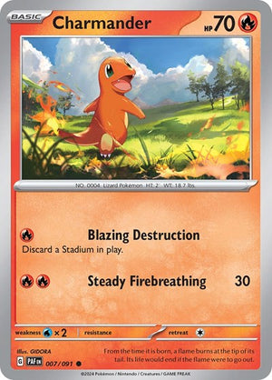 Pokemon TCG - SV: Paldean Fates - Charmander - 007/091 - Reverse Holofoil - Playset (4x)