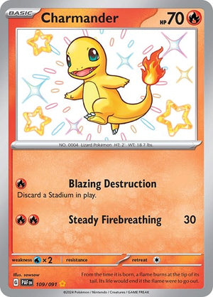 Pokemon TCG - SV: Paldean Fates - Charmander - 109/091 - Holofoil - Playset (4x)
