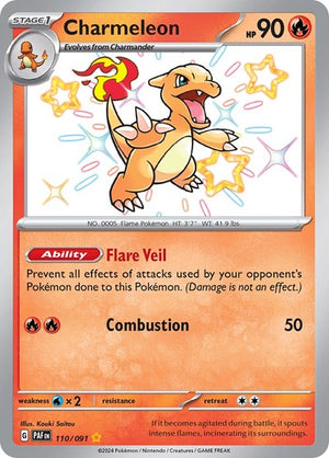 Pokemon TCG - SV: Paldean Fates - Charmeleon - 110/091 - Holofoil - Playset (4x)
