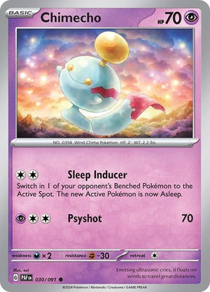 Pokemon TCG - SV: Paldean Fates - Chimecho - 030/091 - Reverse Holofoil