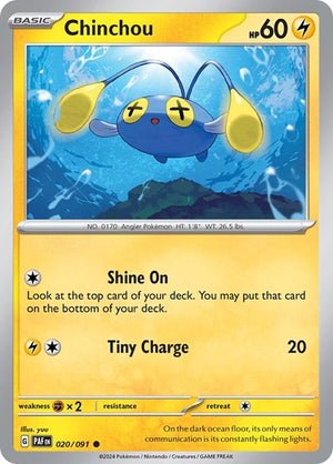 Pokemon TCG - SV: Paldean Fates - Chinchou - 020/091 - Reverse Holofoil