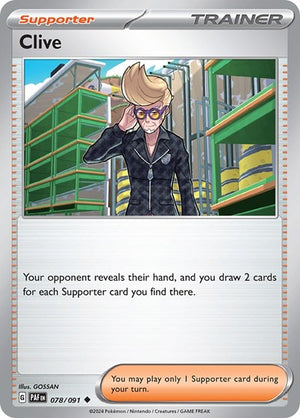 Pokemon TCG - SV: Paldean Fates - Clive - 078/091 - Reverse Holofoil
