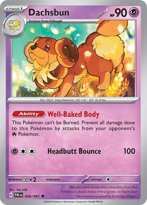 Pokemon TCG - SV: Paldean Fates - Dachsbun - 039/091