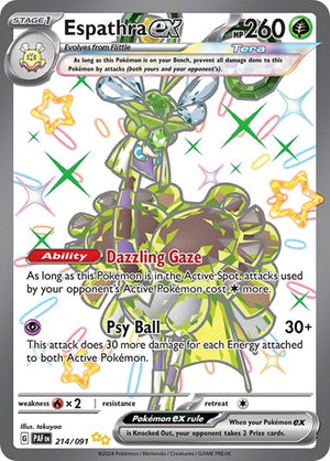 Pokemon TCG - SV: Paldean Fates - Espathra ex - 214/091 - Holofoil