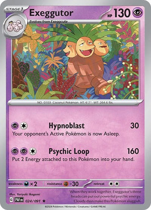 Pokemon TCG - SV: Paldean Fates - Exeggutor - 024/091 - Reverse Holofoil