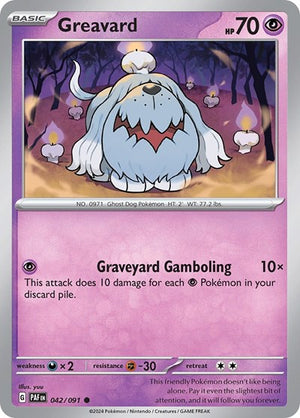 Pokemon TCG - SV: Paldean Fates - Greavard - 042/091 - Reverse Holofoil