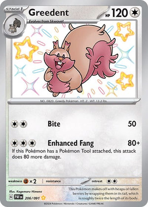 Pokemon TCG - SV: Paldean Fates - Greedent - 206/091 - Holofoil