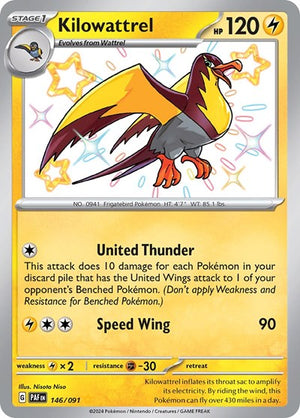 Pokemon TCG - SV: Paldean Fates - Kilowattrel - 146/091 - Holofoil