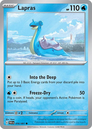 Pokemon TCG - SV: Paldean Fates - Lapras - 016/091 - Reverse Holofoil