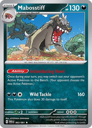 Pokemon TCG - SV: Paldean Fates - Mabosstiff - 063/091 - Reverse Holofoil