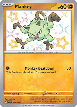 Pokemon TCG - SV: Paldean Fates - Mankey - 169/091 - Holofoil