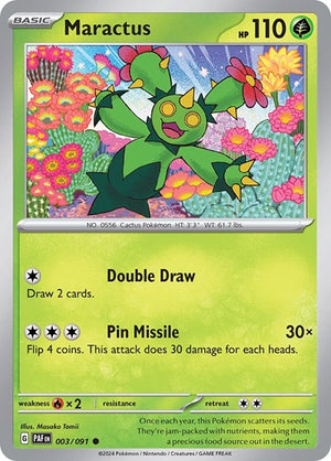 Pokemon TCG - SV: Paldean Fates - Maractus - 003/091 - Reverse Holofoil