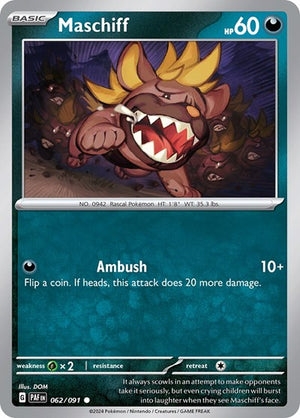 Pokemon TCG - SV: Paldean Fates - Maschiff - 062/091 - Reverse Holofoil