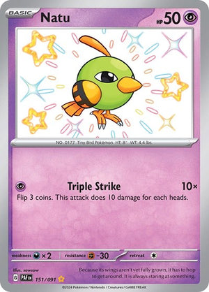Pokemon TCG - SV: Paldean Fates - Natu - 151/091 - Holofoil