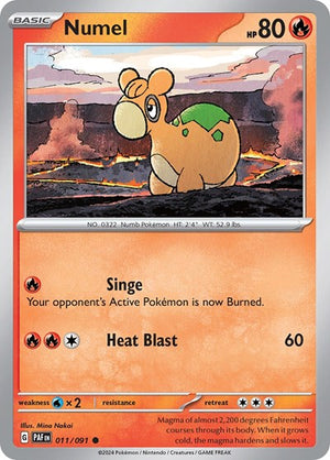 Pokemon TCG - SV: Paldean Fates - Numel - 011/091 - Reverse Holofoil