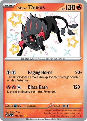 Pokemon TCG - SV: Paldean Fates - Paldean Tauros - 111/091 - Holofoil