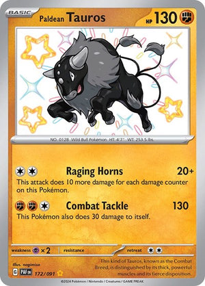 Pokemon TCG - SV: Paldean Fates - Paldean Tauros - 172/091 - Holofoil