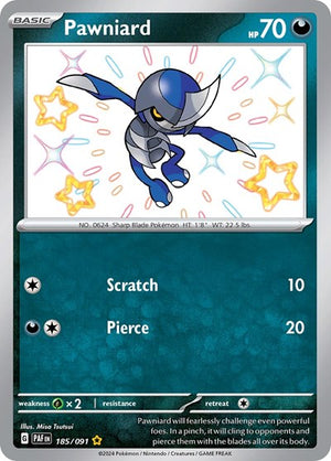 Pokemon TCG - SV: Paldean Fates - Pawniard - 185/091 - Holofoil