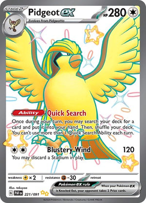 Pokemon TCG - SV: Paldean Fates - Pidgeot ex - 221/091 - Holofoil