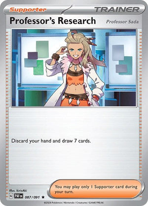 Pokemon TCG - SV: Paldean Fates - Professor's Research - 087/091 - Reverse Holofoil - Playset (4x)