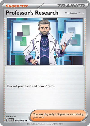 Pokemon TCG - SV: Paldean Fates - Professor's Research - 088/091 - Reverse Holofoil - Playset (4x)