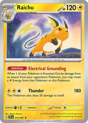 Pokemon TCG - SV: Paldean Fates - Raichu - 019/091 - Reverse Holofoil