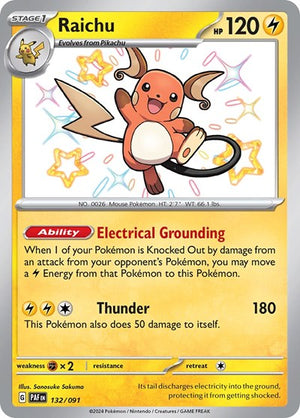 Pokemon TCG - SV: Paldean Fates - Raichu - 132/091 - Holofoil