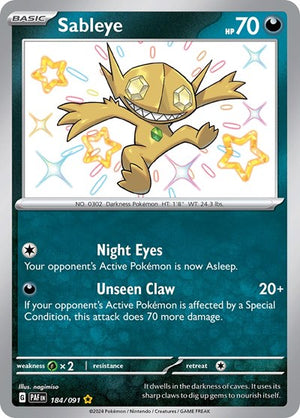 Pokemon TCG - SV: Paldean Fates - Sableye - 184/091 - Holofoil