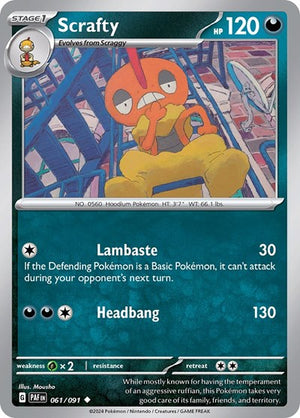 Pokemon TCG - SV: Paldean Fates - Scrafty - 061/091 - Reverse Holofoil
