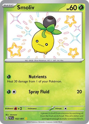 Pokemon TCG - SV: Paldean Fates - Smoliv - 102/091 - Holofoil