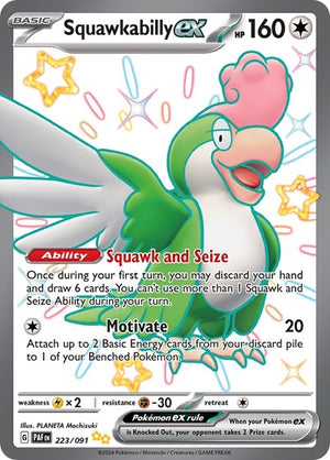 Pokemon TCG - SV: Paldean Fates - Squawkabilly ex - 223/091 - Holofoil