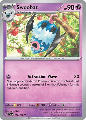 Pokemon TCG - SV: Paldean Fates - Swoobat - 033/091