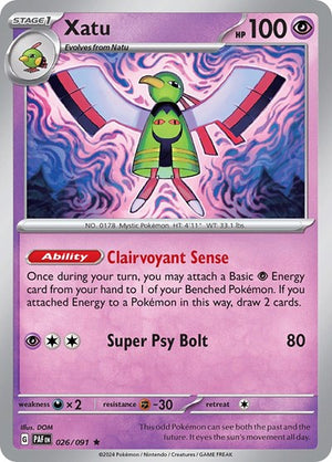 Pokemon TCG - SV: Paldean Fates - Xatu - 026/091 - Reverse Holofoil