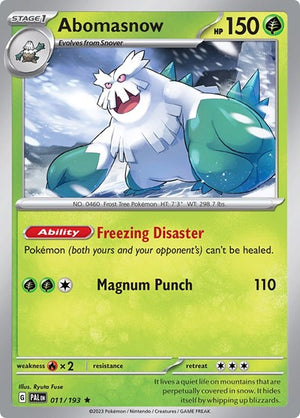 Pokemon TCG - SV02: Paldea Evolved - Abomasnow - 011/193 - Reverse Holofoil