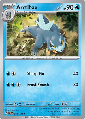 Pokemon TCG - SV02: Paldea Evolved - Arctibax - 059/193