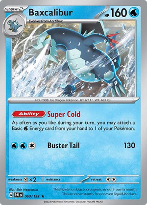 Pokemon TCG - SV02: Paldea Evolved - Baxcalibur - 060/193 - Reverse Holofoil