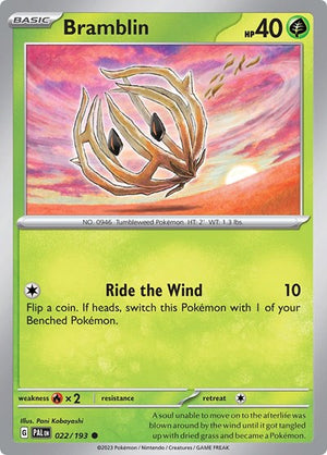 Pokemon TCG - SV02: Paldea Evolved - Bramblin - 022/193 - Reverse Holofoil
