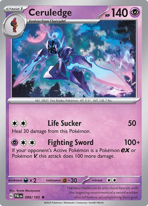 Pokemon TCG - SV02: Paldea Evolved - Ceruledge - 098/193 - Reverse Holofoil