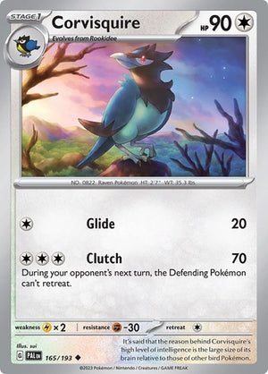 Pokemon TCG - SV02: Paldea Evolved - Corvisquire - 165/193 - Reverse Holofoil