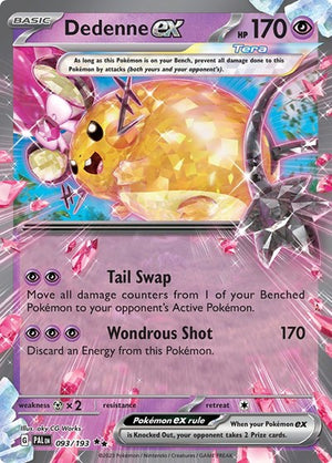 Pokemon TCG - SV02: Paldea Evolved - Dedenne ex - 093/193 - Holofoil