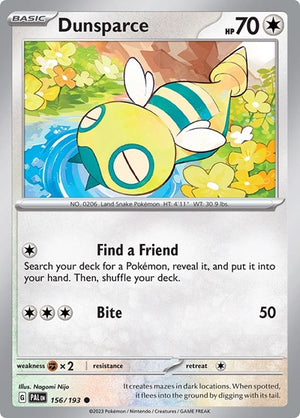 Pokemon TCG - SV02: Paldea Evolved - Dunsparce - 156/193 - Reverse Holofoil