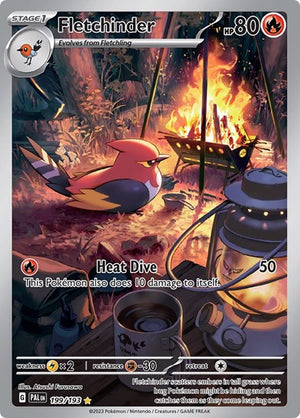 Pokemon TCG - SV02: Paldea Evolved - Fletchinder - 199/193 - Holofoil