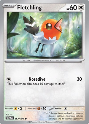 Pokemon TCG - SV02: Paldea Evolved - Fletchling - 163/193