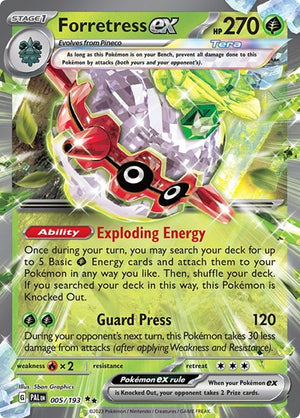 Pokemon TCG - SV02: Paldea Evolved - Forretress ex - 005/193 - Holofoil