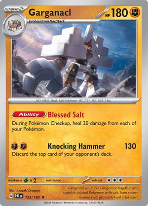 Pokemon TCG - SV02: Paldea Evolved - Garganacl - 123/193 - Reverse Holofoil