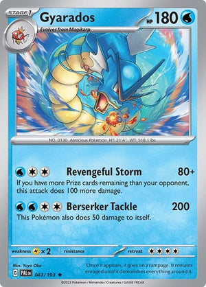 Pokemon TCG - SV02: Paldea Evolved - Gyarados - 043/193 - Reverse Holofoil