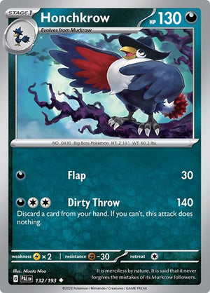 Pokemon TCG - SV02: Paldea Evolved - Honchkrow - 132/193