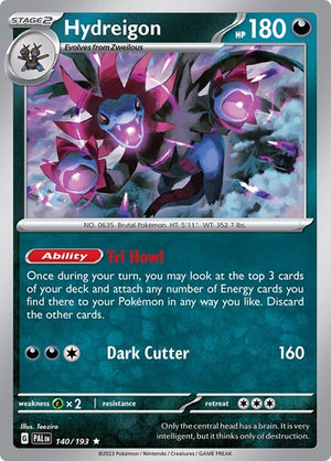 Pokemon TCG - SV02: Paldea Evolved - Hydreigon - 140/193 - Holofoil